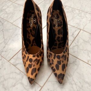 Valentino Brown Leopard Print Heels